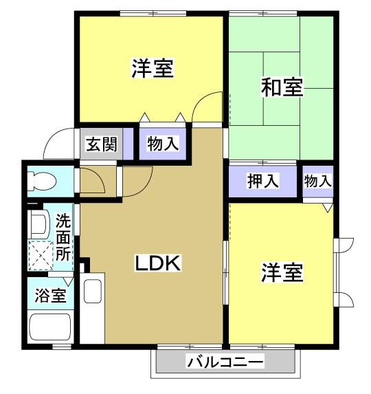 ファミーユII(3LDK/2階)の間取り写真