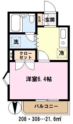ベルメゾンクレスト(1K/1階)の間取り写真