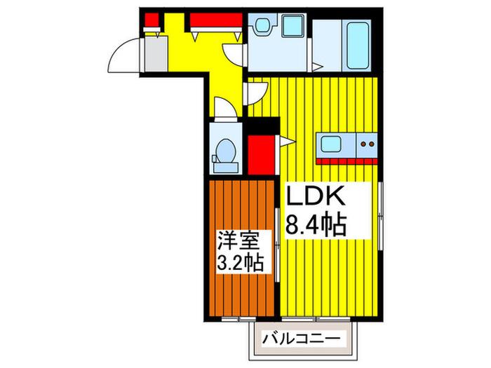 SAZAN-CASTLE(1LDK/1階)の間取り写真