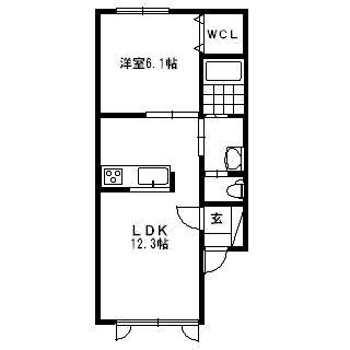 アーバンパレス(1LDK/1階)の間取り写真