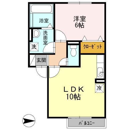 セジュール椿(1LDK/2階)の間取り写真
