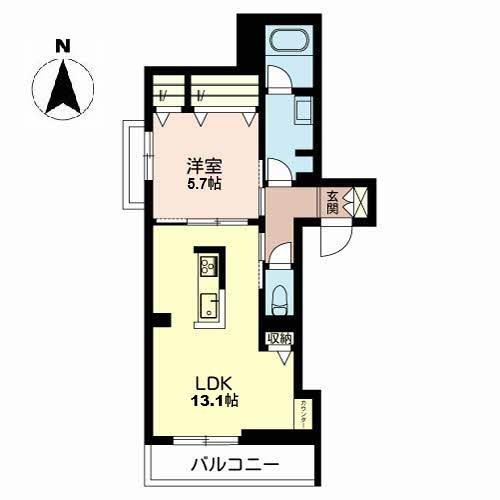 シャーメゾン姫路R(1LDK/1階)の間取り写真