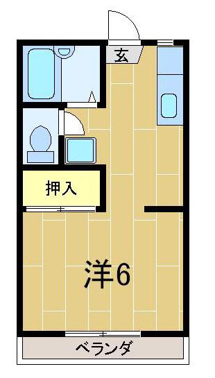 グリーンヒル壱番館(1K/1階)の間取り写真