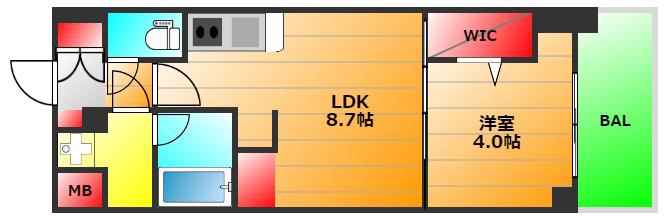 アーバネックス本町I(1LDK/3階)の間取り写真