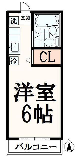 中屋ビル(1K/4階)の間取り写真