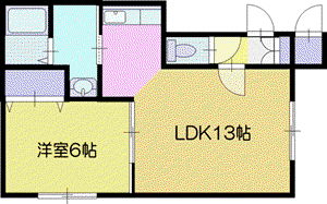 CAROTA緑町(1LDK/2階)の間取り写真