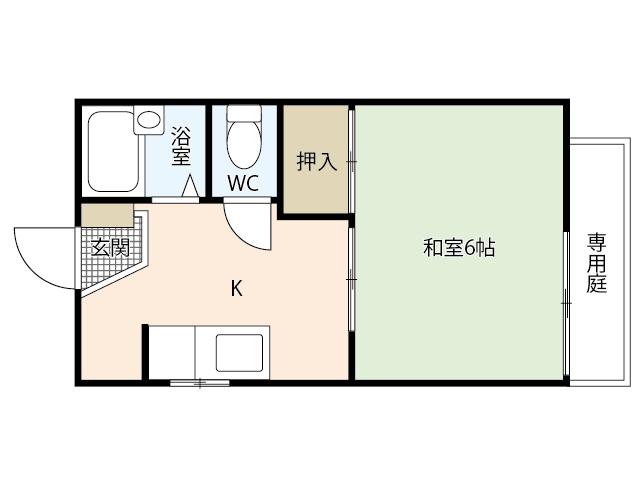 ヴェール日吉(1K/2階)の間取り写真