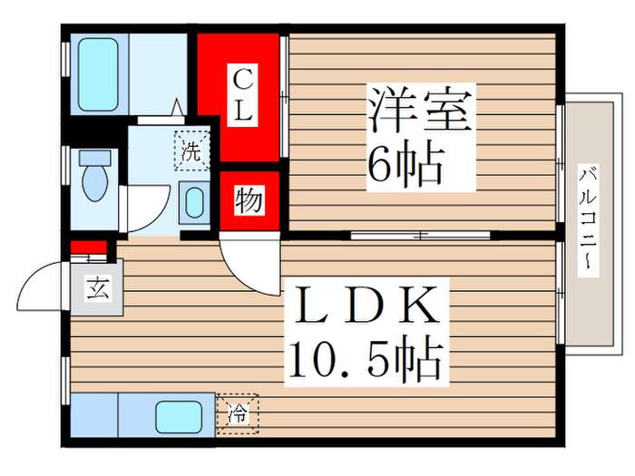 カーサパピオン7(1LDK/2階)の間取り写真