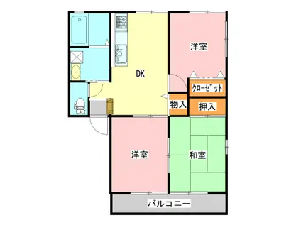 HARVESTⅠ(3DK/2階)の間取り写真