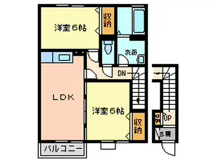 ルミエールA&K I・II・III(2DK/2階)の間取り写真