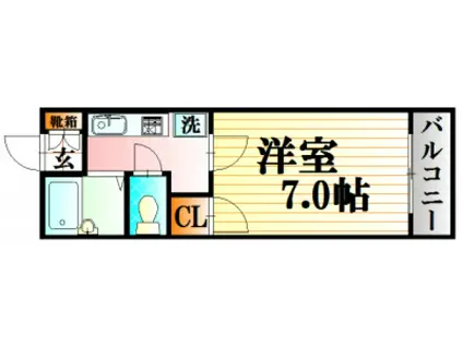 レジデンス西木(1K/3階)の間取り写真