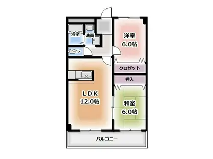 セイフティ日比野(2LDK/3階)の間取り写真
