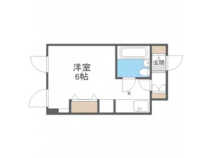 カサフォルテ(ワンルーム/6階)の間取り写真