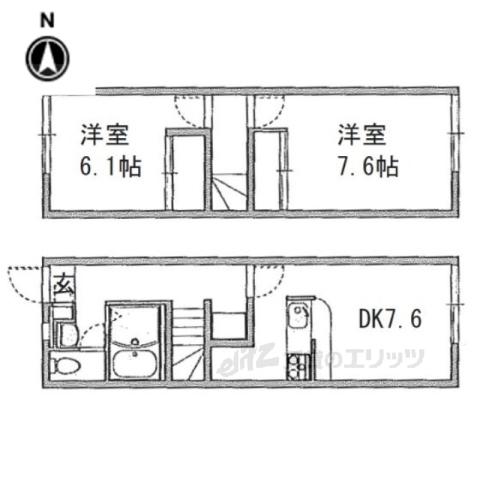 レオパレス西畑(2DK/1階)の間取り写真