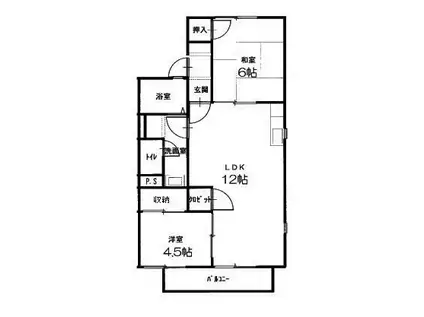 プランタンI(2LDK/2階)の間取り写真