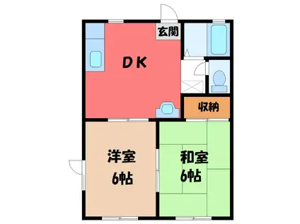 レジデンスみなみA(2DK/2階)の間取り写真