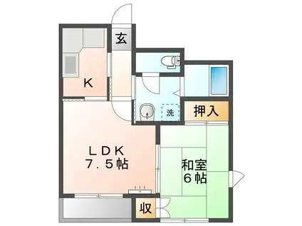 ロイヤルプリンスコハマビル(2K/6階)の間取り写真