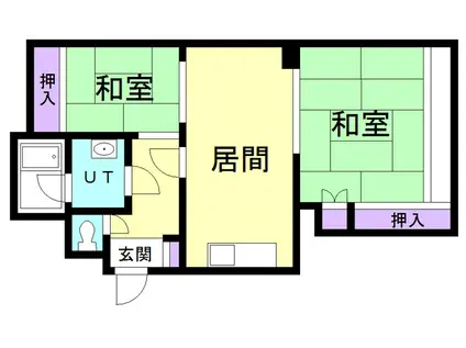 サンハイツ(2DK/3階)の間取り写真