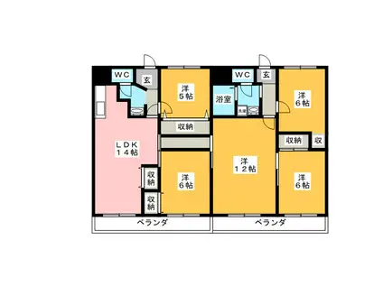 パークタウン宮前A(5LDK/2階)の間取り写真