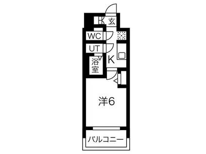 プレサンスNAGOYAシティオ(1K/6階)の間取り写真