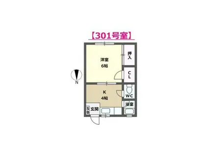 メゾン辻(1K/3階)の間取り写真