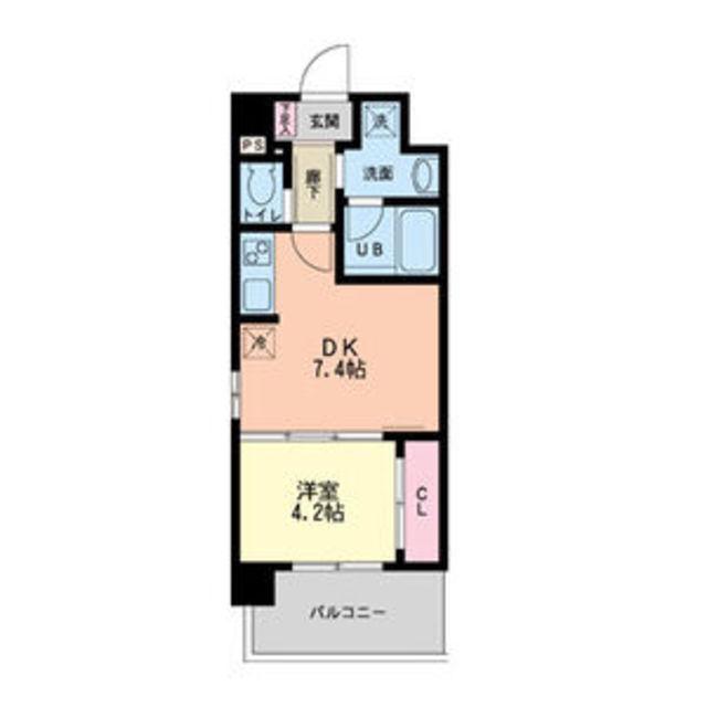 ライブガーデン新大阪(1DK/2階)の間取り写真