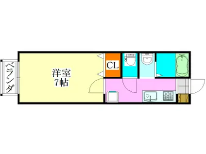 アーバンヒムス三山(1K/1階)の間取り写真