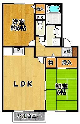 サニーハイツ・ジュン A棟(2LDK/1階)の間取り写真