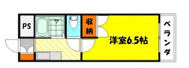 VOGA南観音(1K/2階)の間取り写真