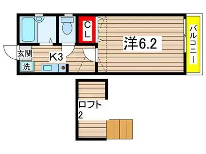 キャッスルミユキ8(1K/1階)の間取り写真