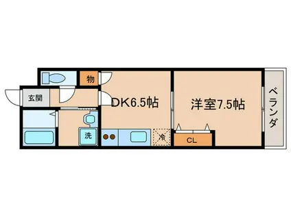 メゾンドスカイ(1DK/2階)の間取り写真