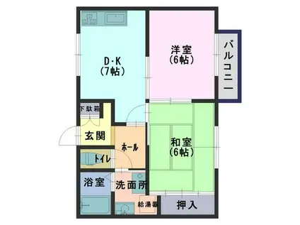 コーポC&M(2DK/2階)の間取り写真