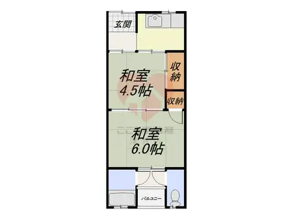 ニュー信太山ハウス1号館(2DK/1階)の間取り写真