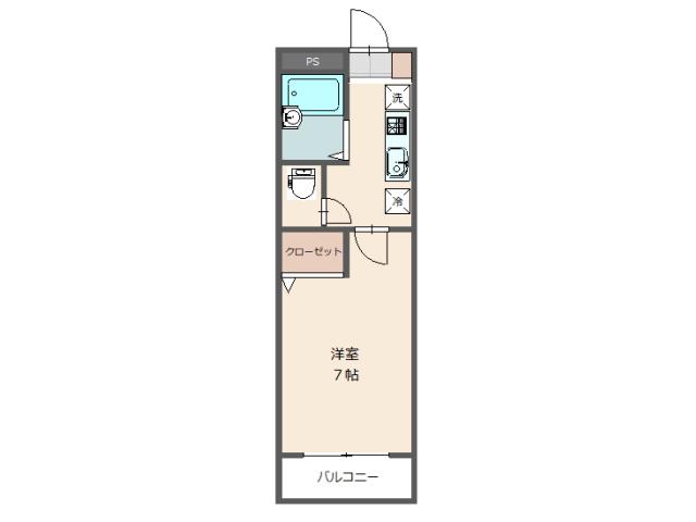 セゾンきさらぎ(1K/3階)の間取り写真
