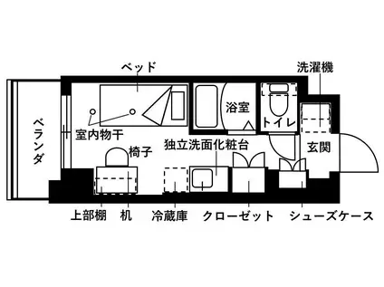 フレンシアエール仙川(ワンルーム/4階)の間取り写真