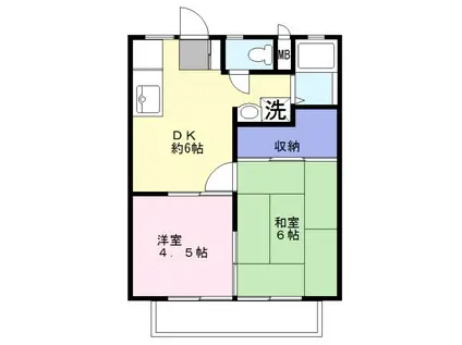 カーサ寺前(2DK/2階)の間取り写真