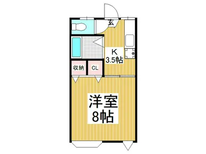 セントラルコーポE(1K/1階)の間取り写真