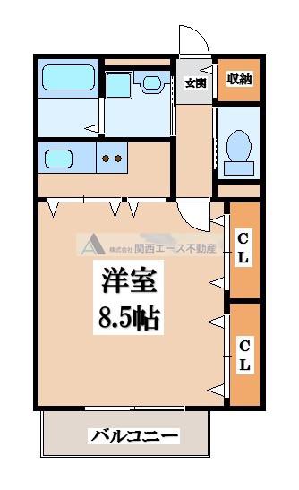 グランドール池島(1K/1階)の間取り写真