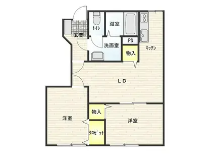 メゾンエスポワール(2LDK/1階)の間取り写真