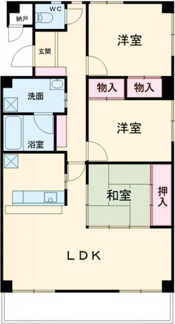 ヌーベゆらの(3LDK/2階)の間取り写真