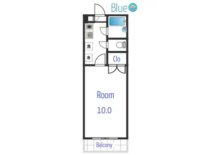 ウィンビュ湘南(1K/3階)の間取り写真