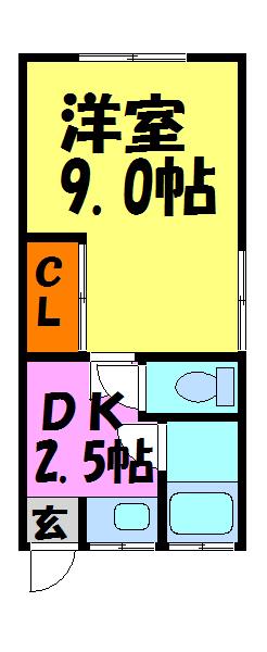 加茂の荘(1DK/1階)の間取り写真