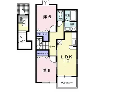 エルカーサA(2LDK/2階)の間取り写真