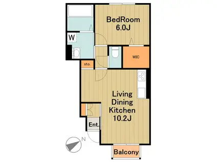 リバレイン(1LDK/1階)の間取り写真