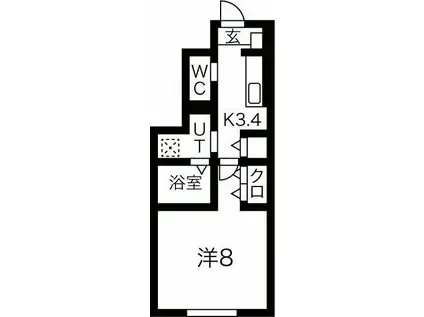G-CLASS(1K/1階)の間取り写真