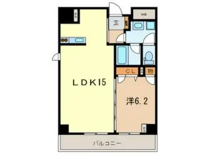 旭ビルサンライズレジデンス(1LDK/2階)の間取り写真