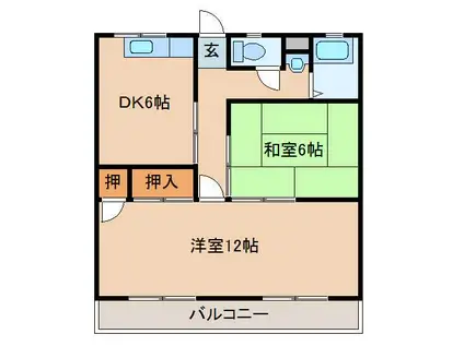 第二春陽マンション(2DK/1階)の間取り写真