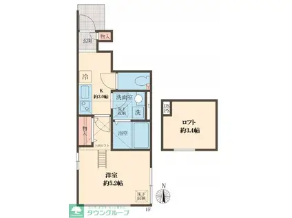 ハイエース(1K/1階)の間取り写真