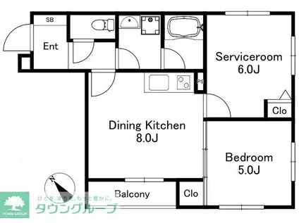 KASHIWA PLACE(2DK/2階)の間取り写真