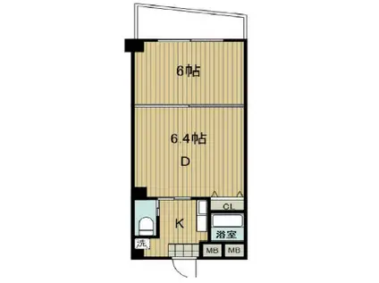 アルファ西天満(1DK/5階)の間取り写真